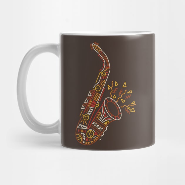 Saxophone Retro Shapes by JDP Designs